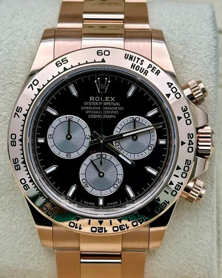 2024 Rolex Cosmograph Daytona 40MM Black Dial Rose Gold Oyster Bracelet (126505)