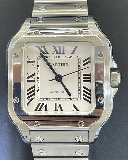 2022 Cartier Santos De Cartier 35MM White Dial Steel Bracelet (WSSA0029)