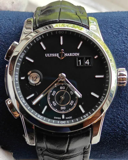 Ulysse Nardin Dual Time 42MM Black Dial Leather Strap (3343-126/92)