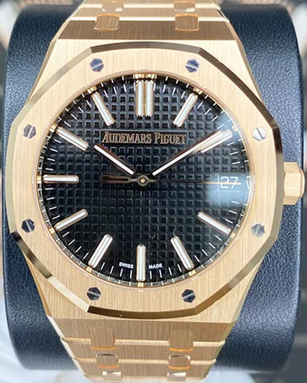 2023 Audemars Piguet Royal Oak 41MM Black Dial Rose Gold Bracelet (15510OR.OO.1320OR.04)