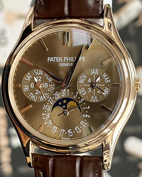 Patek Philippe Grand Complications Perpetual Calendar Moonphase 37.2MM Brown Dial Leather Strap (5140R-001)