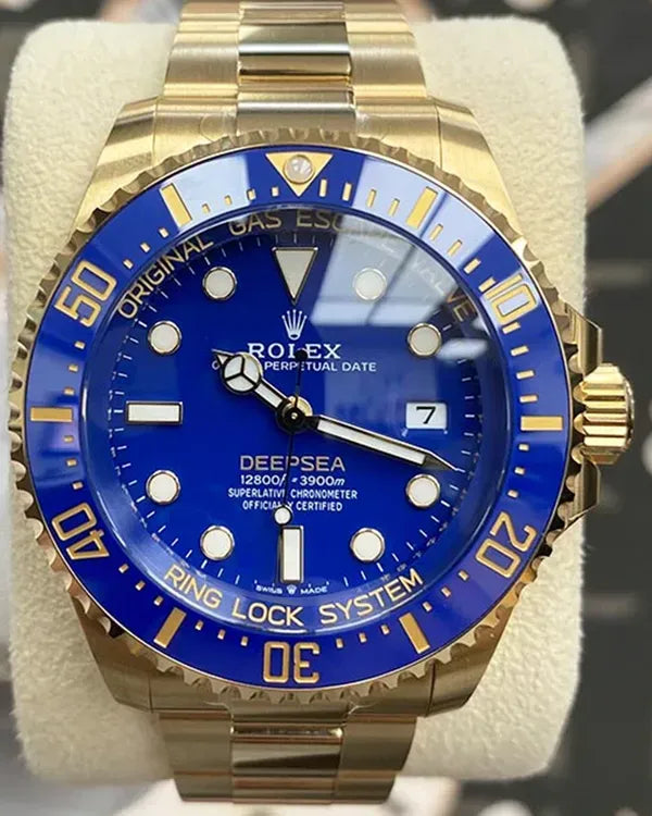Rolex Sea-Dweller Deepsea 44MM Blue Dial Yellow Gold Oyster Bracelet (136668LB)