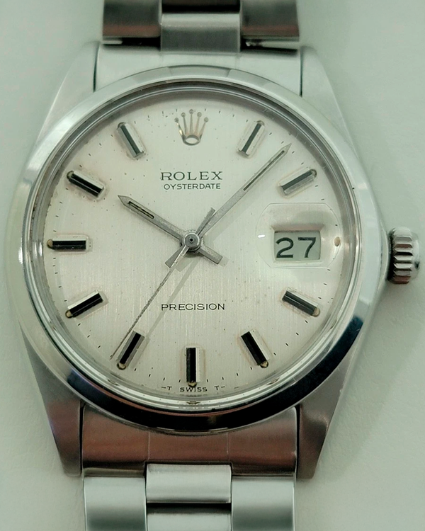 Rolex Oyster Precision Date 34MM Silver Dial Oyster Bracelet (6694)