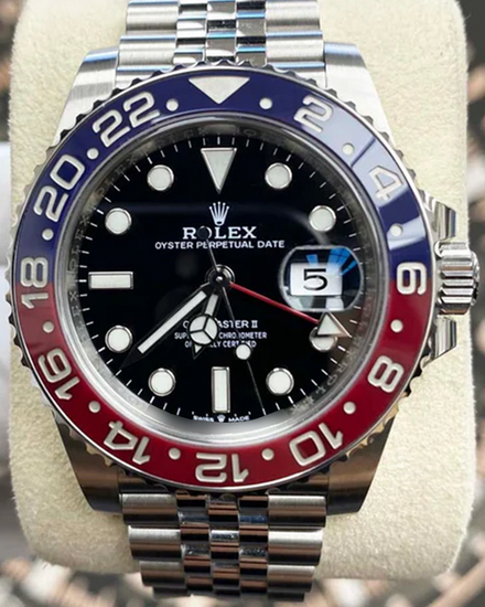 Rolex GMT-Master II "Pepsi" 40MM Black Dial Jubilee Bracelet (126710BLRO)
