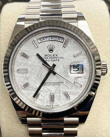 2025 Rolex Day-Date 40MM Meteorite Dial White Gold President Bracelet (228239)