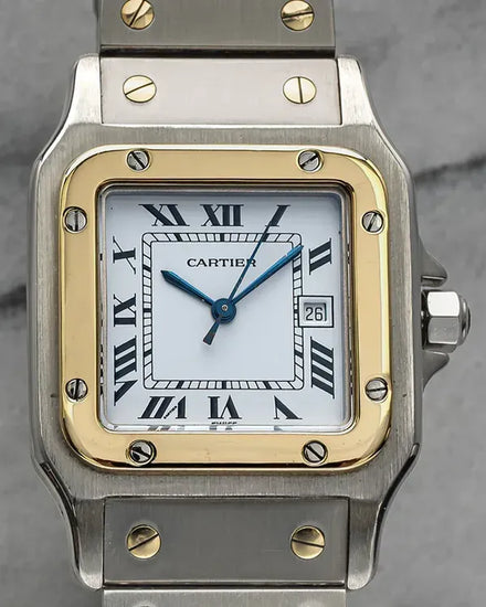 Cartier Santos De Cartier 29MM White Dial Two-Tone Bracelet (2961)