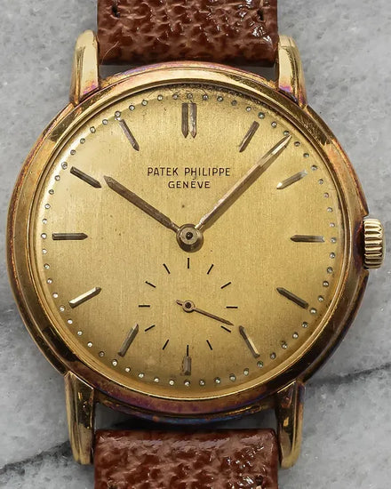 Patek Philippe Calatrava 33MM Champagne Dial Aftermarket Leather Strap (2484)