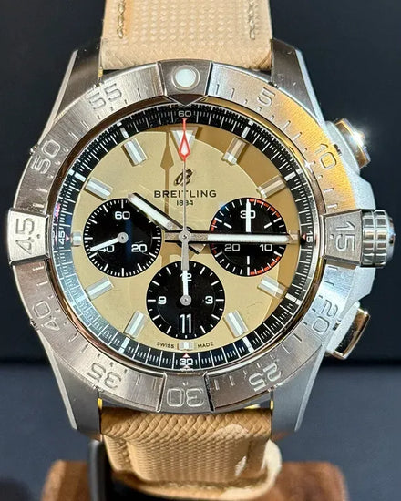 2025 Breitling Avenger B01 Chronograph 44MM Sand Dial Leather Strap (AB0147101A1X1)