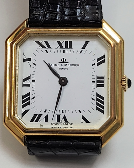 Baume & Mercier Ceinture 23MM White Dial Aftermarket Leather Strap (38260)