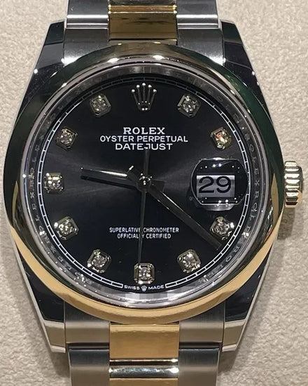 2024 Rolex Datejust 36MM Black Dial Two-Tone Oyster Bracelet (126203)