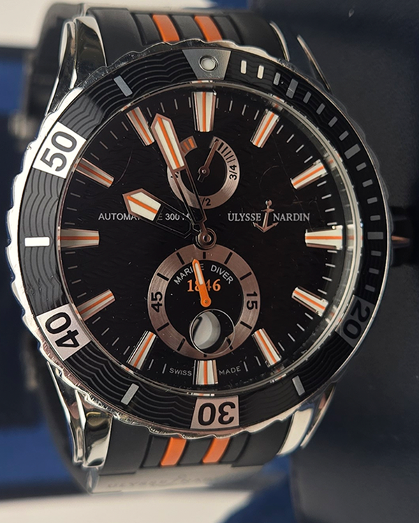 Ulysse Nardin Diver 44MM Black Dial Rubber Strap (263-10-3/92)