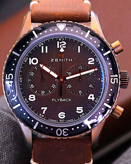 2022 Zenith Pilot Timing Type CP-2 43MM Brown Dial Leather Strap (29.2240.405/18.C801)