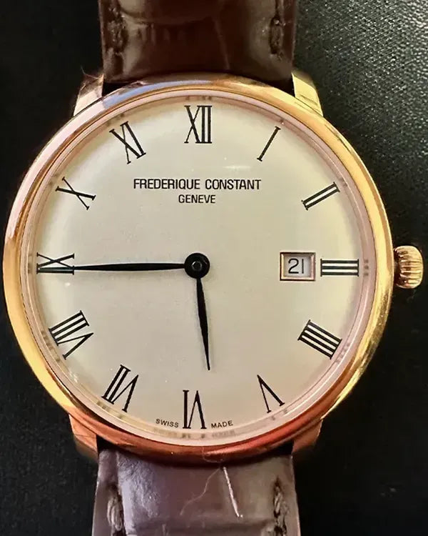 2023 Frederique Constant Slimline 40MM Silver Dial Leather Strap (FC-306MR4S4)
