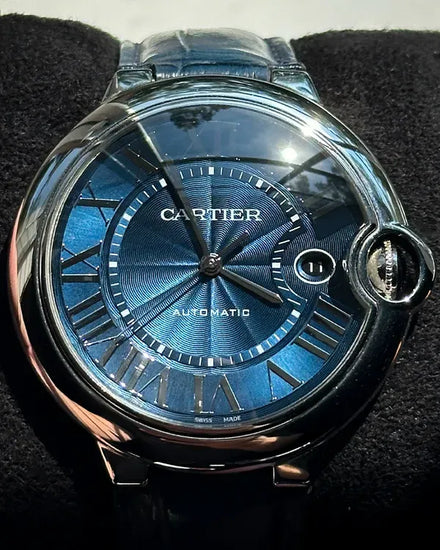 2018 Cartier Ballon Bleu 42MM Blue Dial Leather Strap (WSBB0025)