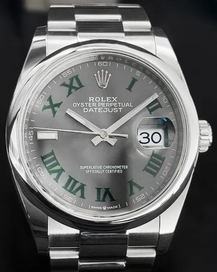 2024 Rolex Datejust "Wimbledon" 36MM Slate Dial Oyster Bracelet (126200)