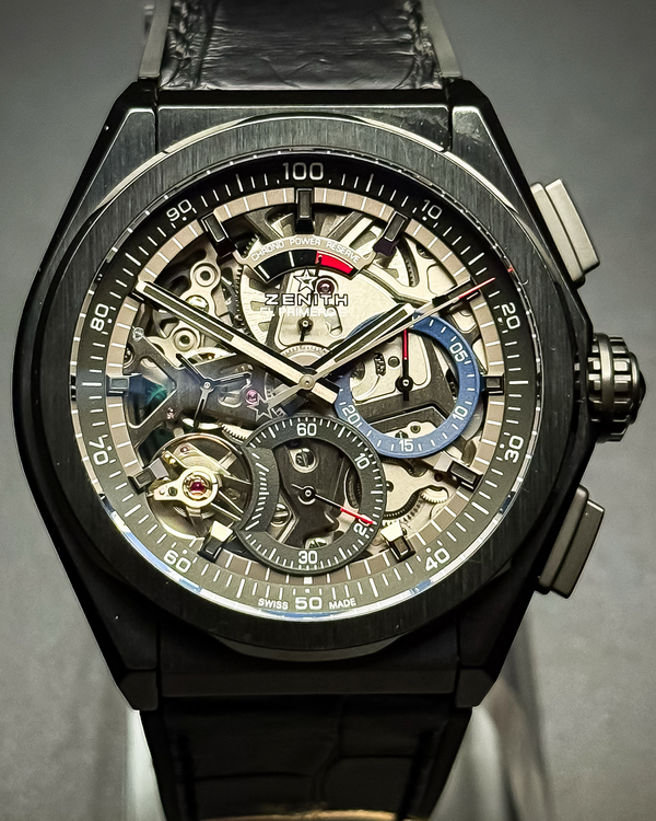 2017 Zenith Defy El Primero 21 44MM Skeleton Dial Leather Strap (49.9000.9004/78.R582)