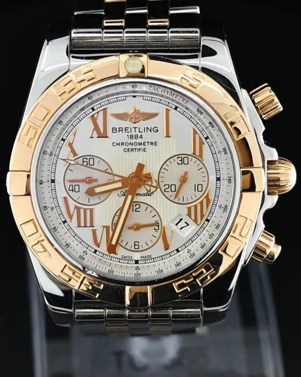 2011 Breitling Chronomat 44MM Silver Dial Two-Toned Bracelet (CB011012/G677)