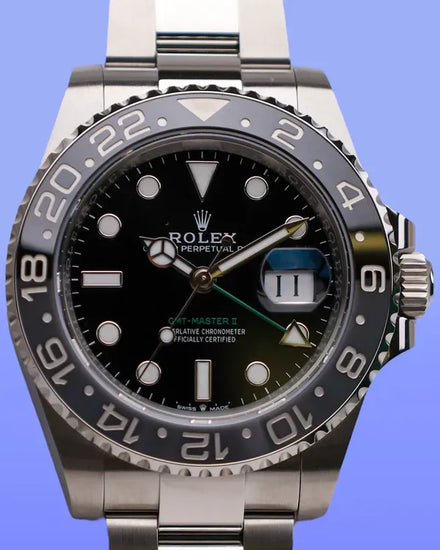 2025 Rolex GMT-Master II "Bruce Wayne" 40MM Black Dial Oyster Bracelet (126710GRNR)