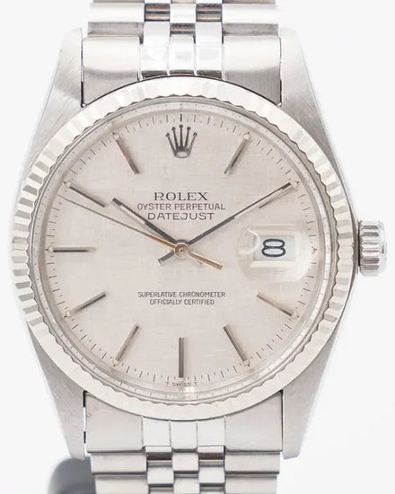Rolex Datejust 36MM Silver "Linen" Dial Jubilee Bracelet (16014)
