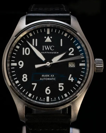 2024 IWC Schaffhausen Pilot Mark XX 40MM Black Dial Leather Strap (IW328201)