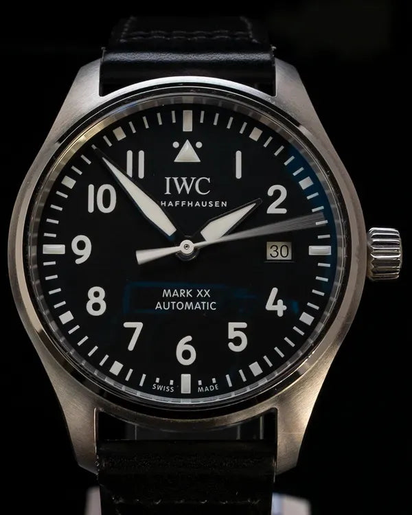2024 IWC Schaffhausen Pilot Mark XX 40MM Black Dial Leather Strap (IW328201)
