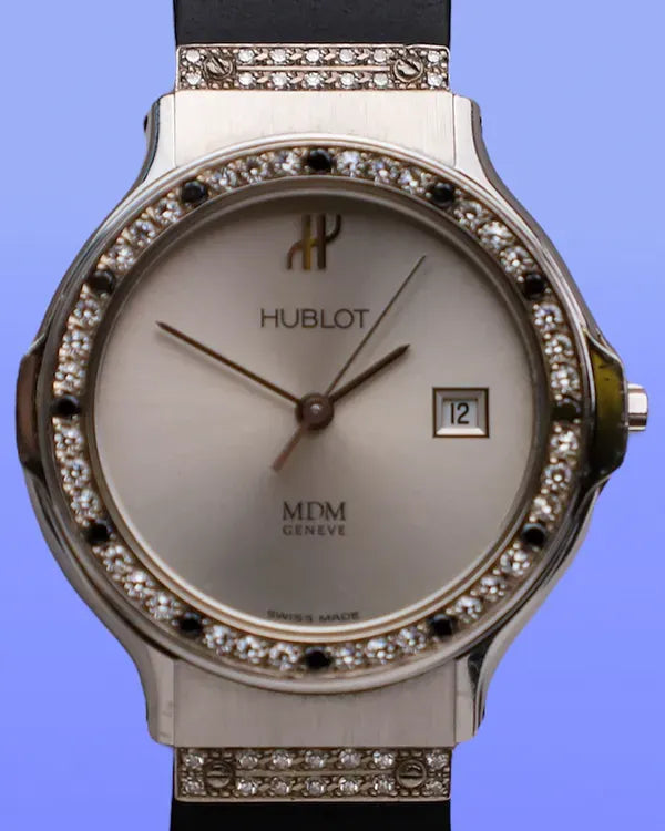 Hublot Classic MDM 28MM Quartz Silver Dial Rubber Strap (1390.800.5.060)