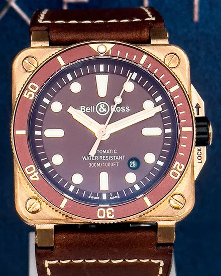 2021 Bell & Ross BR 03-92 Diver Bronze L. E. 42MM Brown Dial Leather Strap (BR03-92-D-BR-BR/SCA)