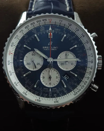 2022 Breitling Navitimer B01 46MM Blue Dial Leather Strap (AB0127)