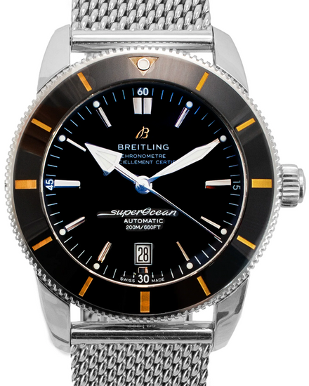 Breitling Superocean Heritage II 46MM Black Dial Steel Bracelet (AB2020)