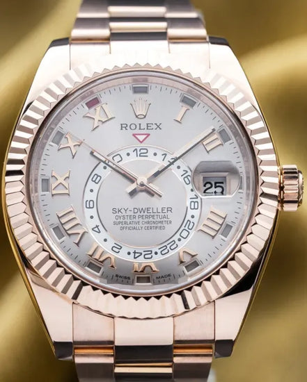 2015 Rolex Sky-Dweller 42MM Sundust Dial Rose Gold Oyster Bracelet (326935)