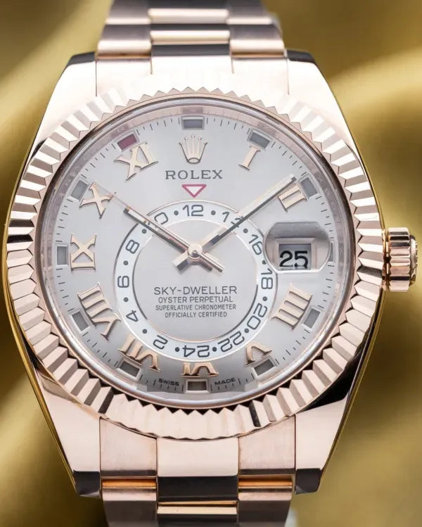 2015 Rolex Sky-Dweller 42MM Sundust Dial Rose Gold Oyster Bracelet (326935)