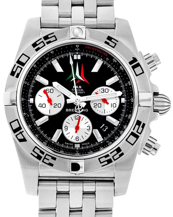 Breitling Chronomat "Frecce Tricolori" L.E. 44MM Black Dial Steel Bracelet (AB0110)