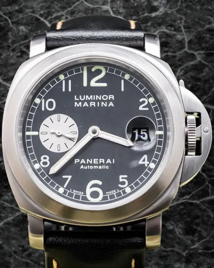 2002 Panerai Luminor Marina 44MM Grey Dial Leather Strap (PAM00086)