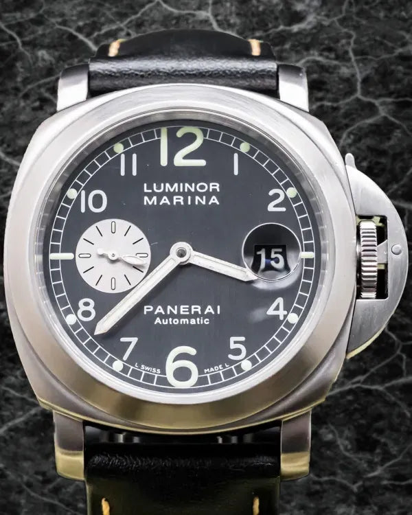 2002 Panerai Luminor Marina 44MM Grey Dial Leather Strap (PAM00086)