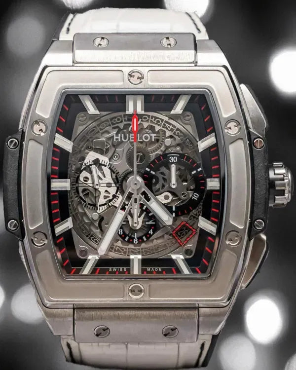 Hublot Spirit Of Big Bang 45MM Skeleton Dial Leather Strap (601.NX.0173.LR)