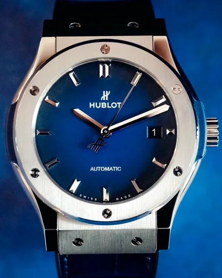 2022 Hublot Classic Fusion Japan S.E. 42MM "Vignette" Blue Dial Leather/Rubber Strap (542.NX.6670.LR.JPN18)