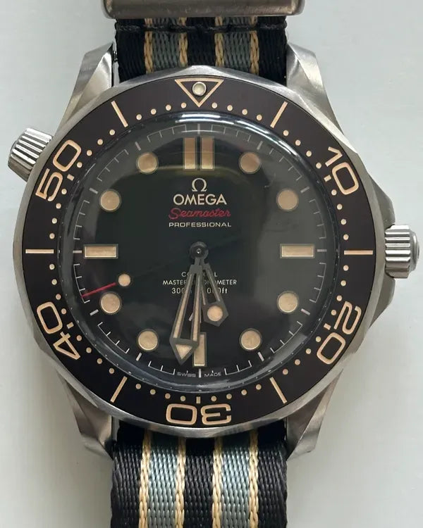 2022 Omega Seamaster Diver 300M 007 Edition "No Time To Die" 42MM Brown Dial Textile Strap (210.92.42.20.01.001)