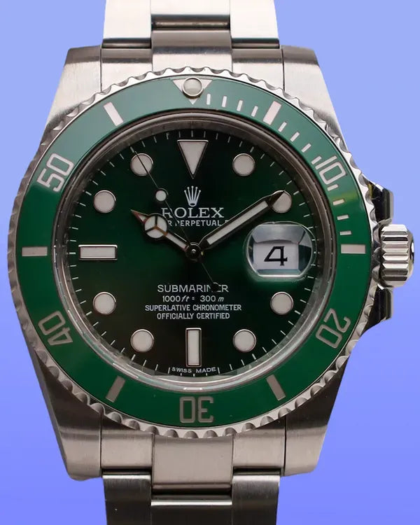 2011 Rolex Submariner Date “Hulk” 40MM Green Dial Oyster Bracelet (116610LV)