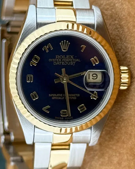 1995 Rolex Lady-Datejust 26MM Blue "Jubilee" Dial Two-Tone Oyster Bracelet (69173)