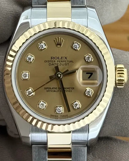 2006 Rolex Lady-Datejust 26MM Champagne Dial Two-Tone Oyster Bracelet (179173)