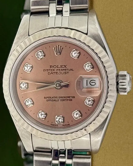 1991 (X Serial) Rolex Lady-Datejust 26MM Salmon Dial Jubilee Bracelet (69174)