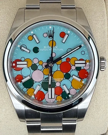 2025 Rolex Oyster Perpetual 41MM Turquoise "Celebration" Dial Oyster Bracelet (124300)