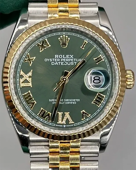 2020 Rolex Datejust 36MM Green Dial Two-Tone Jubilee Bracelet (126233)