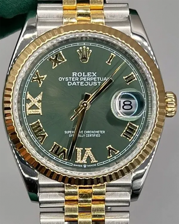 2020 Rolex Datejust 36MM Green Dial Two-Tone Jubilee Bracelet (126233)
