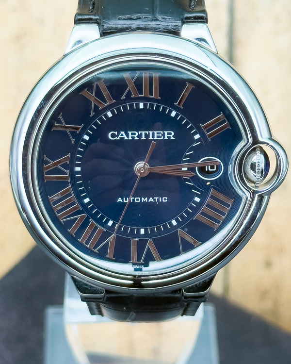 2019 Cartier Ballon Bleu 42MM Blue Dial Leather Strap (WSBB0025)