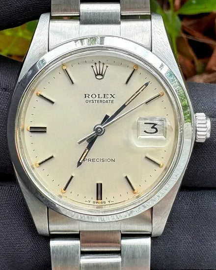 Rolex Oyster Precision Date 34MM Ivory Dial Oyster Bracelet (6694)