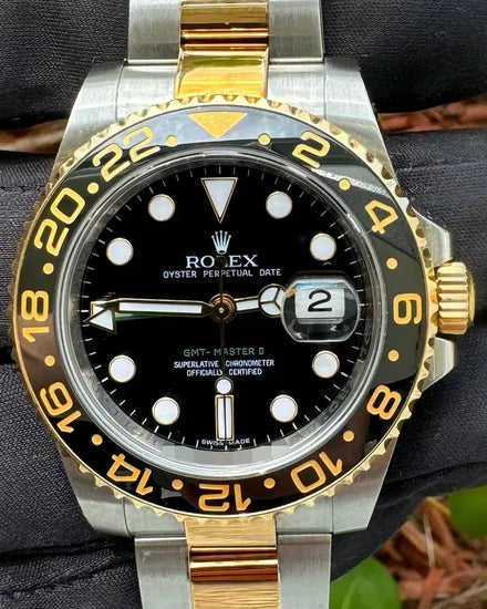2009 Rolex GMT-Master II 40MM Black Dial Two-Tone Oyster Bracelet (116713LN)