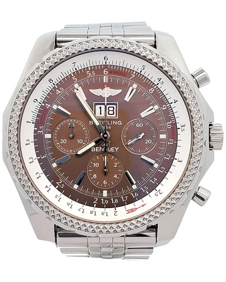2005 Breitling Bentley 6.75 48MM Brown Dial Steel Bracelet (A44362)