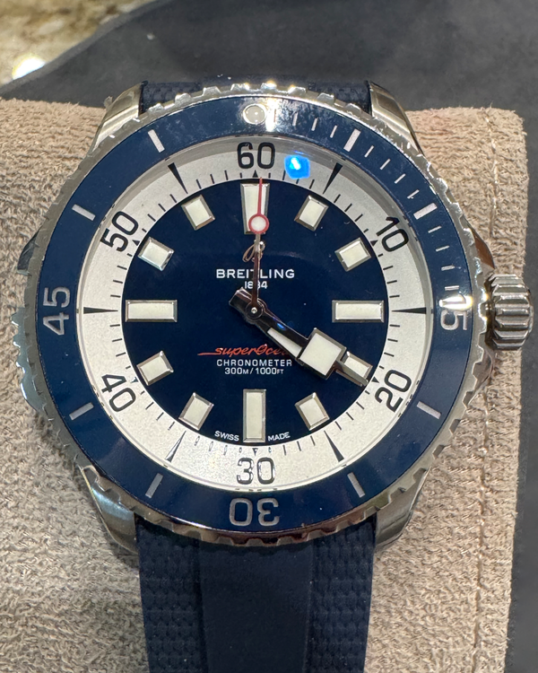 2023 Breitling Superocean 46MM Blue Dial Rubber Strap (A17378)