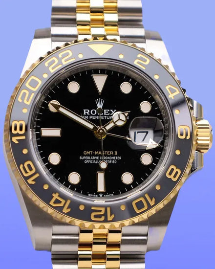 2025 Rolex GMT-Master II "Bumblebee" 40MM Black Dial Two-Tone Jubilee Bracelet (126713GRNR)